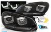 Lygter vw golf 6 vi 08-12 u-type sort drl dts led