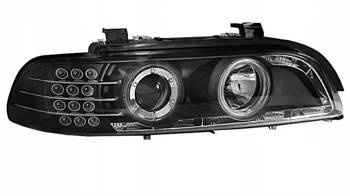 BMW E39 SORT LED-forlygter + RINGE