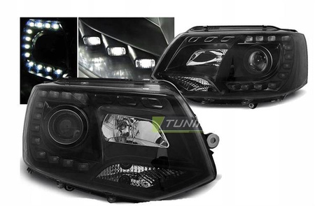 Forlygter nye Vw T5 10-15 sort led drl