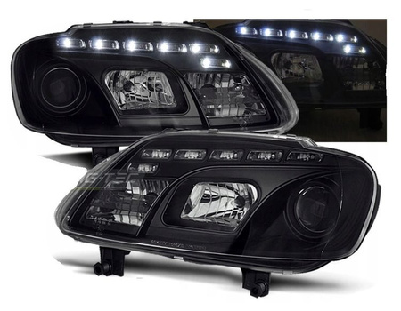 Lygter VW Touran 03-06 Caddy 04- dagslys sort