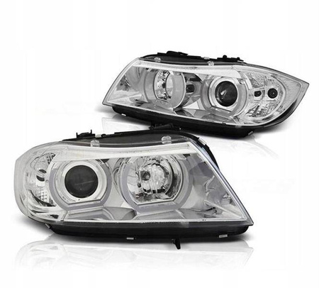 Bmw E90 E91 forlygter 05-08 kromringe 3d