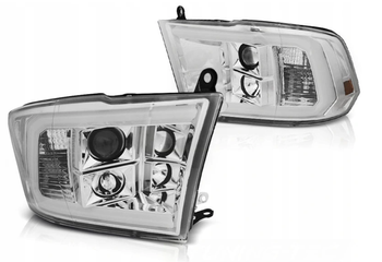 Tube Light Chrome forlygter til Dodge Ram 09-18