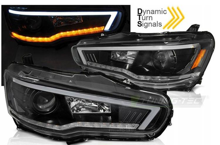 Forlygter SORT til MITSUBISHI LANCER 8 VIII 08-16
