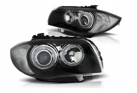 Forlygter BMW E87 E81 04-11 Led Ringlights Sort