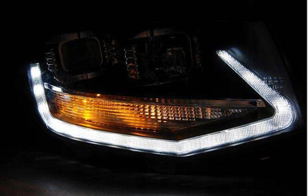 Vw T6 15- sort led tru drl forlygter
