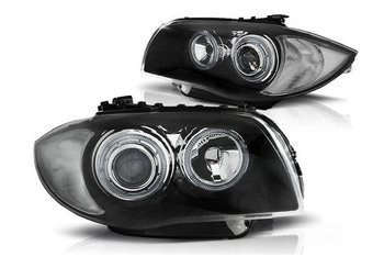 Forlygter BMW E87 E81 04-11 Led Ringlights Sort