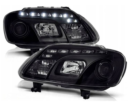 Lygter VW Touran 03-06 Caddy 04- dagslys sort
