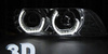 BMW E39 SORT LED-forlygter + RINGE