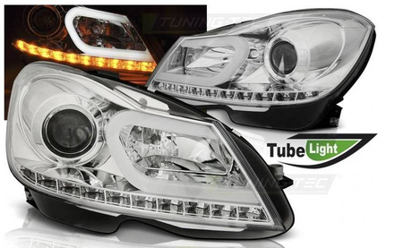 Forlygter Mercedes W204 11-14 CHROME LED