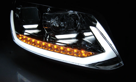 Lygter Vw Touran Ii 10-15 Chrome Tube Drl Dts Led