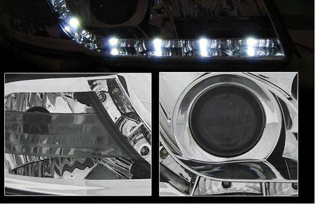 Forlygter Audi A4 B5 99-00 dagslys krom