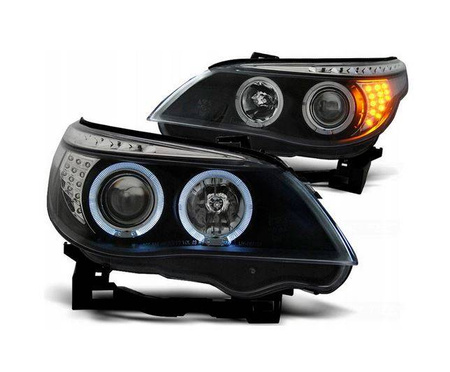 Forlygter Forlygter BMW E60/E61 BLACK RINGI