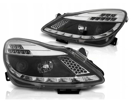 Forlygter Opel Corsa d 06-11 sort led