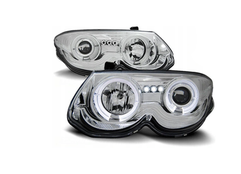 Forlygter Chrysler 300 M 99-04 Angel Eyes Chrome