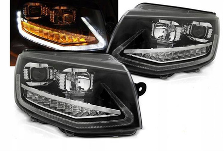 Vw T6 15- sort rør led drl dts forlygter