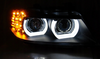 Bmw E90 E91 09-11 Drl Sort Xenon Ringe 3d lygter