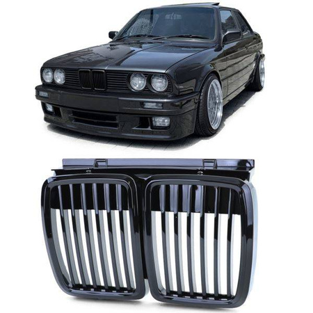 Nyregrill BMW E30 87-94 Enkelt blank sort