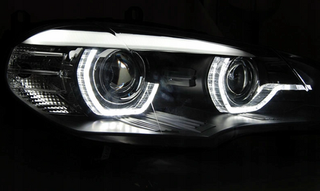 Lygter Bmw X5 E70 07-10 Ringe 3d Drl Blk Xenon Afs