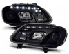 Lygter VW Touran 03-06 Caddy 04- dagslys sort