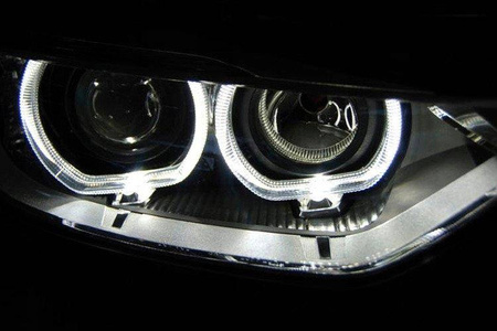 Forlygter BMW F30 F31 Angel Eyes LED Sort