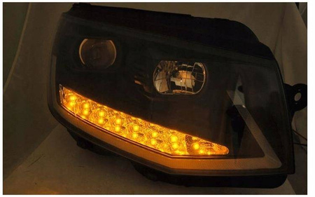 Vw T6 15- sort rør led drl dts forlygter