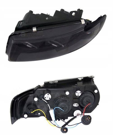 Forlygter VW Passat B5 3B SORT RING +