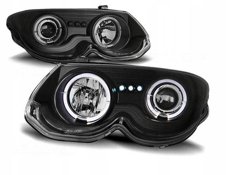 Forlygter Chrysler 300 M 99-04 angel eyes sort