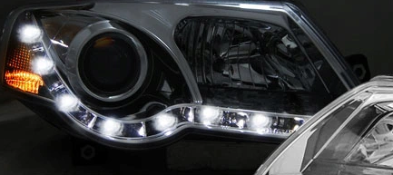 Skoda Octavia I forlygter 00-04 dagslys krom