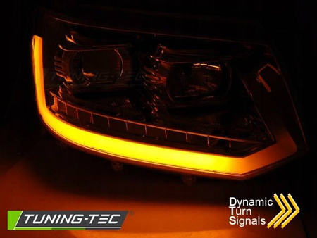 Forlygter ny VW T5 10-15 LED TUBE CHROME T6 LOOK DRL LIFT