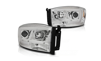 Dodge Ram forlygter 06-08 lysrør krom