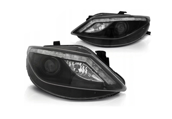 Forlygter Seat Ibiza 6j 08-12 Sort retningsbestemt Led