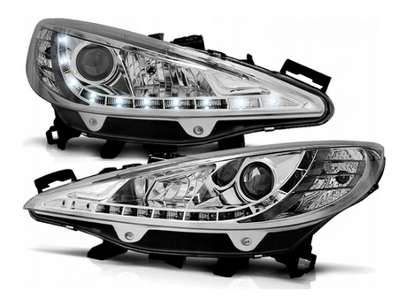 Forlygter Peugeot 207 06-09 Dagslys Krom