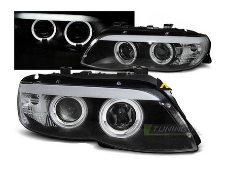 Bmw X5 E53 03-06 xenon-forlygter med sort ring
