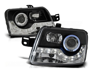 Forlygter Fiat Panda 03- Sort Led