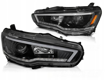 Forlygter SORT til MITSUBISHI LANCER 8 VIII 08-16