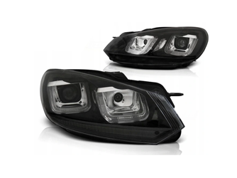 Forlygter Vw Golf Vi 6 08-12 Sort Led Drl