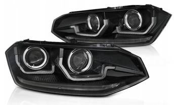 Lygter sort led dts linse til vw polo vi 2g 17-