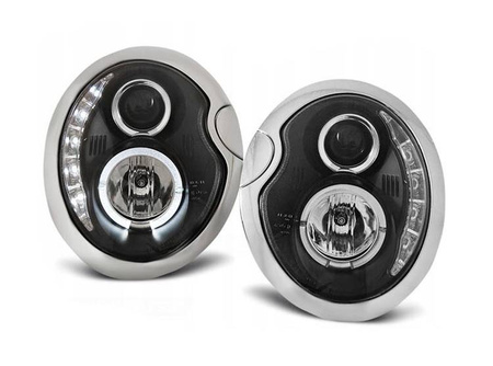 Mini Cooper forlygter 01-06 dagslys sort
