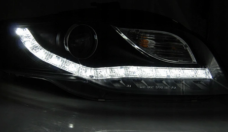 Forlygter Audi A4 B7 04-08 Led Tube Sort