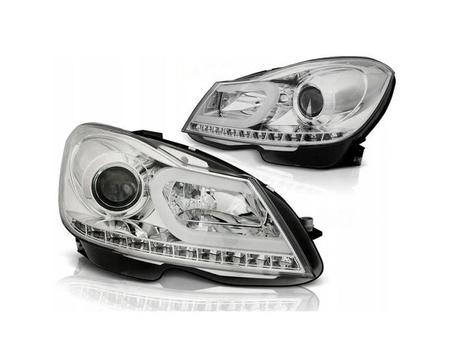 Forlygter Mercedes W204 11-14 CHROME LED
