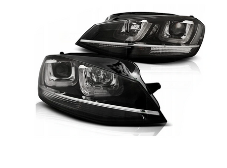 Forlygter Vw Golf Vii 7 12-17 Sort Led Drl