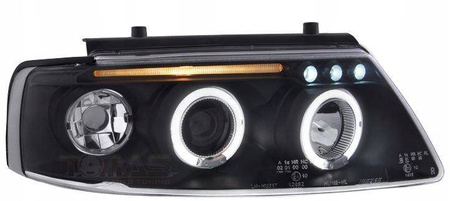 Forlygter VW Passat B5 3B SORT RING +