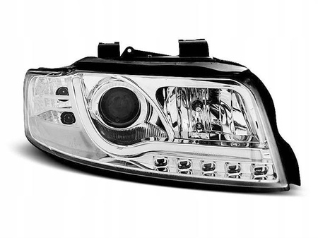 Forlygter Audi A4 B6 00-04 led rør krom