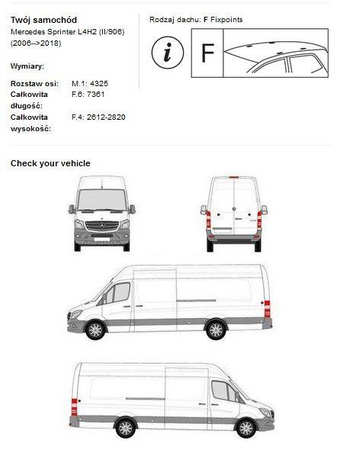 Tagplatform til bagage Mercedes-Benz Sprinter L4H2