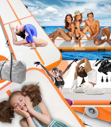 AIRTRACK 3 M ORANGE ACROBATIC TRACK GYMNASTIKMÅTE OPPUSTEBAR MADRAS STÆRK PUMPE TRÆNINGSTASKE SJOV FOR BØRN VOKSNE