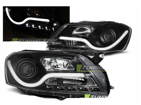 Forlygter Vw Passat b7 10- sort rørlys