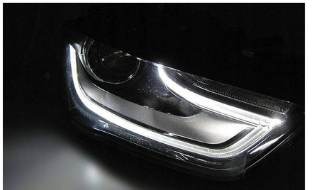 Forlygter TRUE DRL BLACK passer til AUDI A4 B8 12-1
