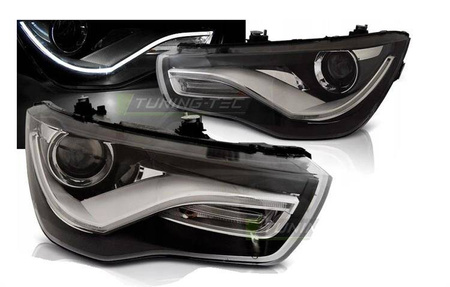 Audi A1 forlygter 10-14 led drl sort depo