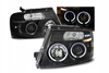 Forlygter Ford F150 mk 11 04-08 angel eyes sort