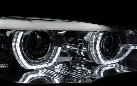 Lygter Bmw X5 E70 07-10 ringe 3d drl krom xenon